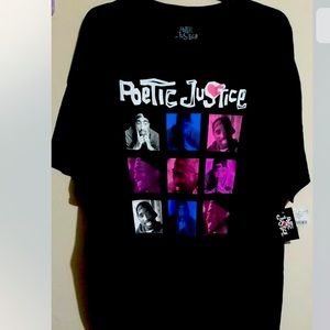 New Men’s poetic justice top black size medium cotton tee